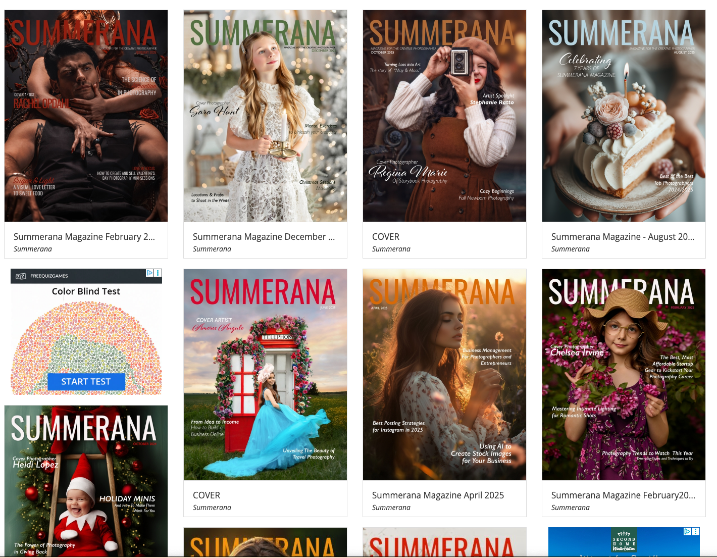 A selection of the Summerna Magazine